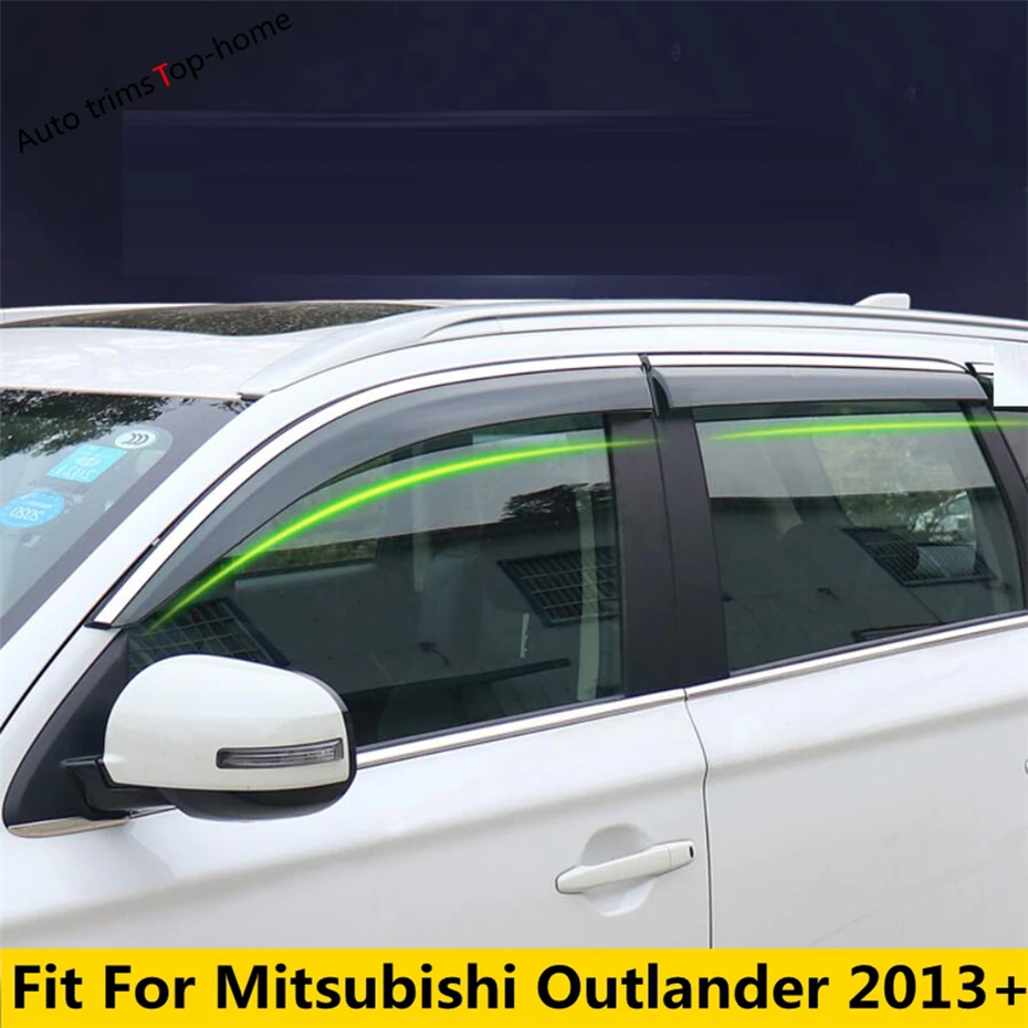 For Mitsubishi Outlander 2013 - 2021 Car Door Window Visor Wind Rain Sun Smoke Guard Deflector Vent Shade Shelter Protector Trim