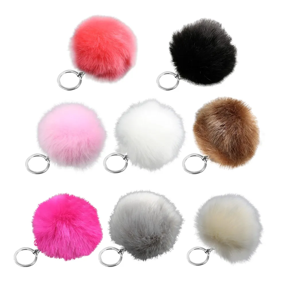 

16Pcs Soft Ball Key Fashion Keyring for Bag Car Phone Cute Stylish Pendant Lovely Keychain Ball Keyring