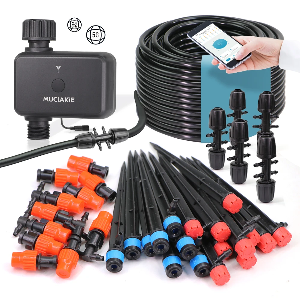 

Garden Automatic Drip Watering System for Flower Bed Plants 13cm Stake Sprinkler Misting Nozzle Smart WiFi Timer Irrigation Kit