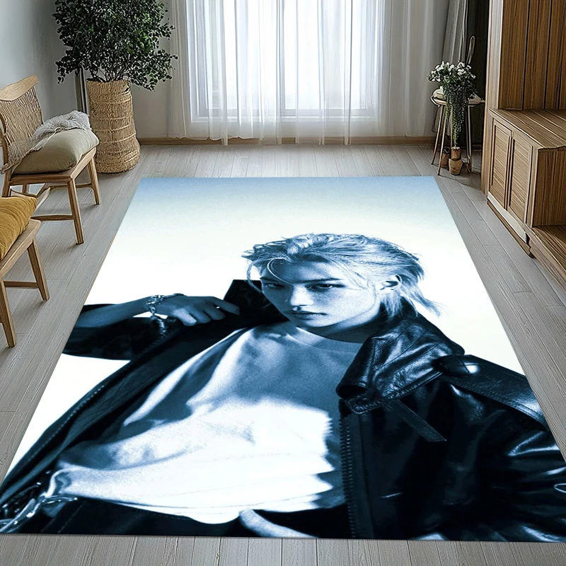 Felix Kpop Stray Kids Star Living Room Non-Slip Area Rug Soft Carpet for Bedroom Kids Playroom Sofa,Home Decor Doormat Gift