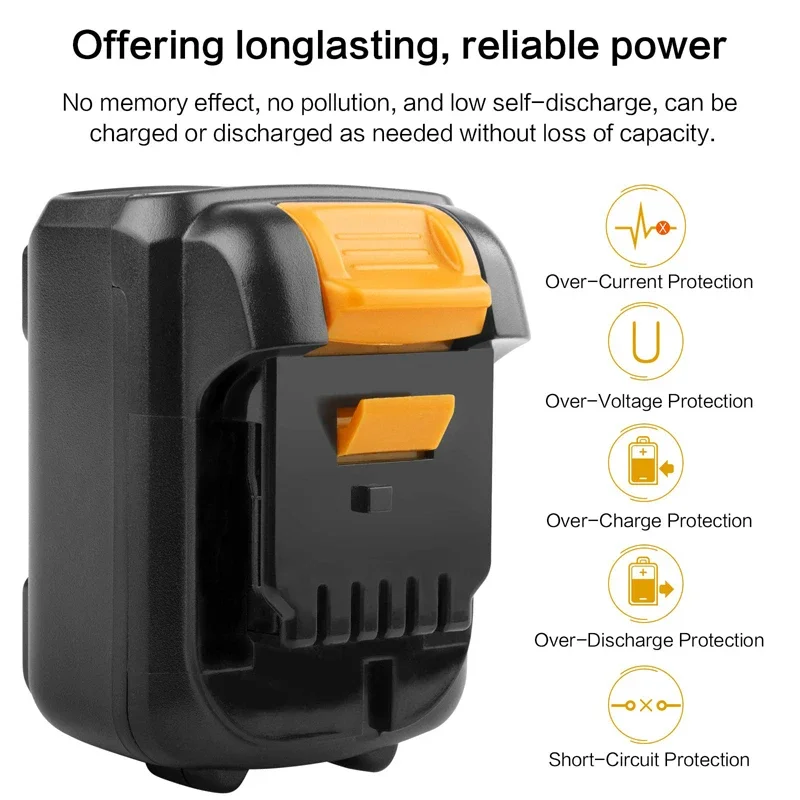 6,0 Ah DCB120 Akku-Ersatz, kompatibel mit Dewalt 12 V Lithium Max Power Tools DCB121 DCB123 DCB122 DCB124 DCB125 DCB127