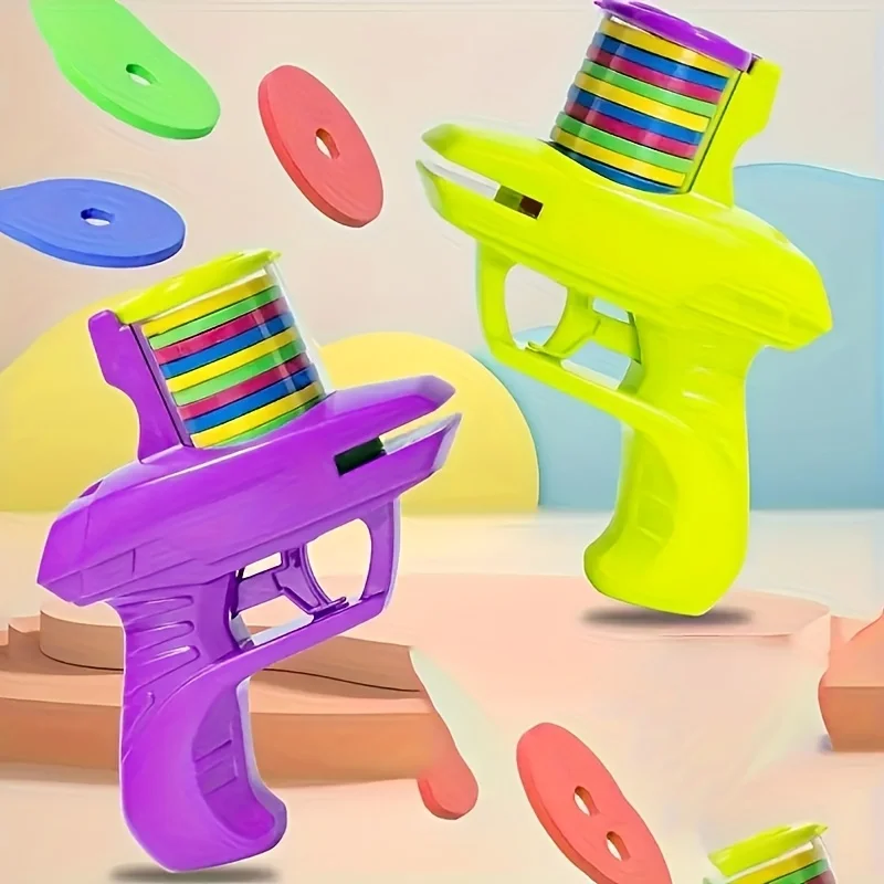 Pistolet z dyskami ziemniaczanymi dla dzieci, pistolet z dyskami do zabawy na świeżym powietrzu, interaktywny pistolet do strzelania dla rodziców i dzieci, pistolet na miękkie pociski EVA