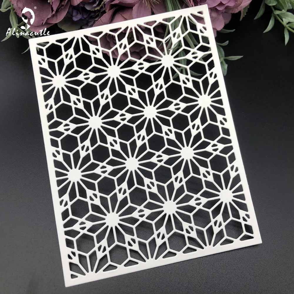 Alinacutle Flower Rectangle Cover Plate Metal Cutting Die Cut Scrapbooking Paper Craft Album Handmade Card Template Dies Cutting