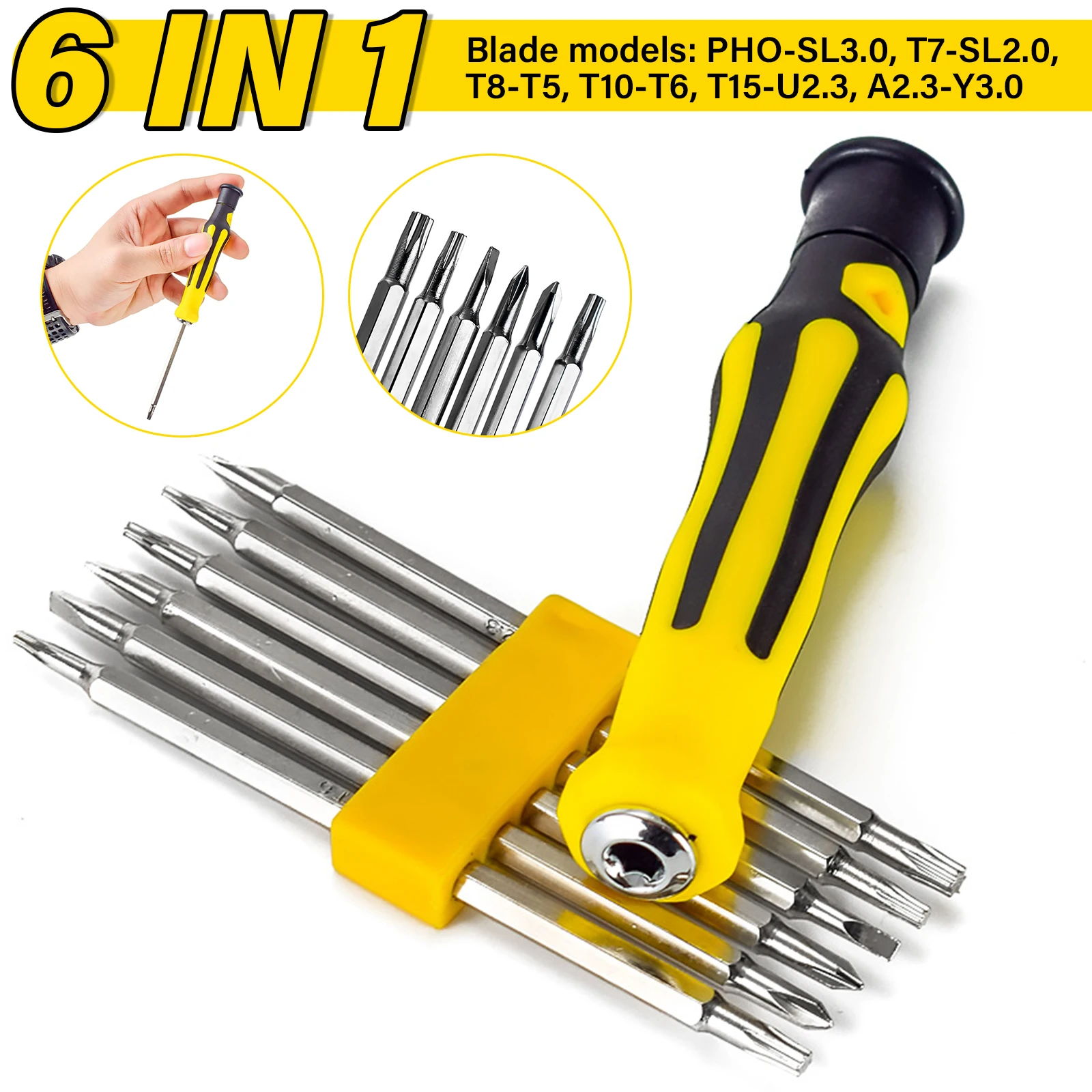 

6-in-1 Multi purpose Screwdriver Set Cross shaped Plum Blossom Y-shaped U-shaped Phone Maintenance Tool
