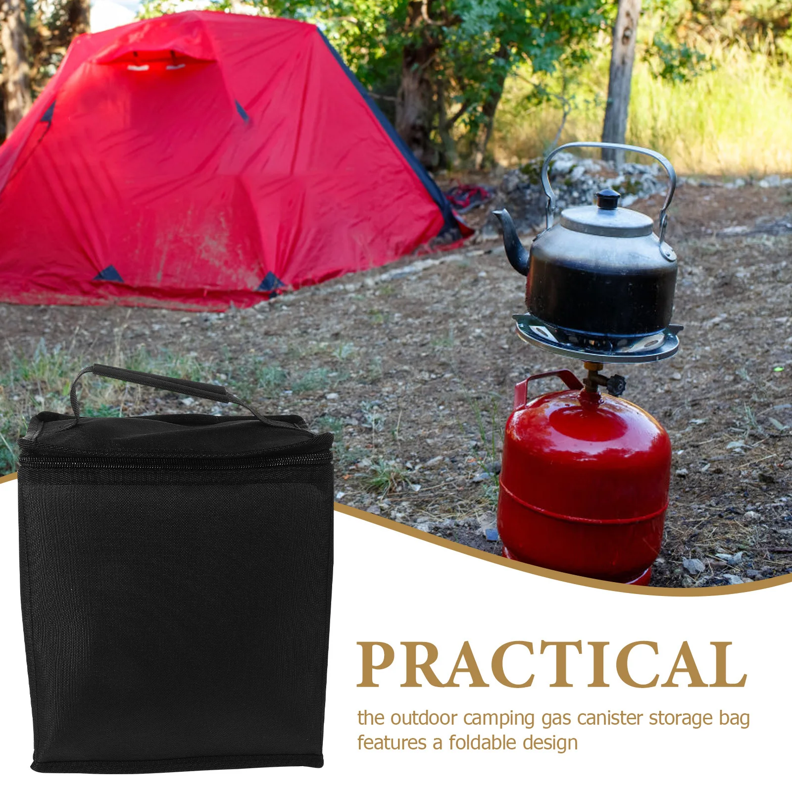 

Tote Bag Camping Gas Tank Carrier Carrying Pouch Cookware Storage Cassette Stove Black