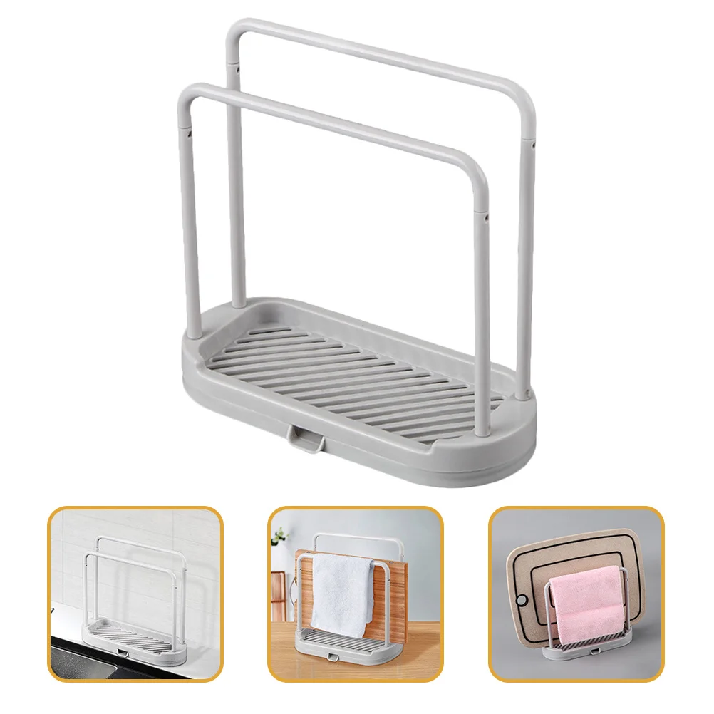 

Double Row Sponge Holder Premium Plastic Kitchen Sink Organizer Drain Rack For Dishcloth Towel Drying Storage Rag Stand