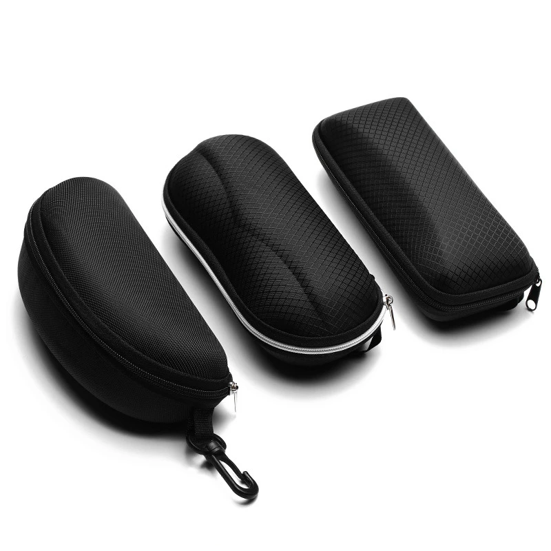 Men and Women Protective Glasses Case Sunglasses Hard Case Travel Protective Glasses Bag Black Portable Accessories Zipper Box