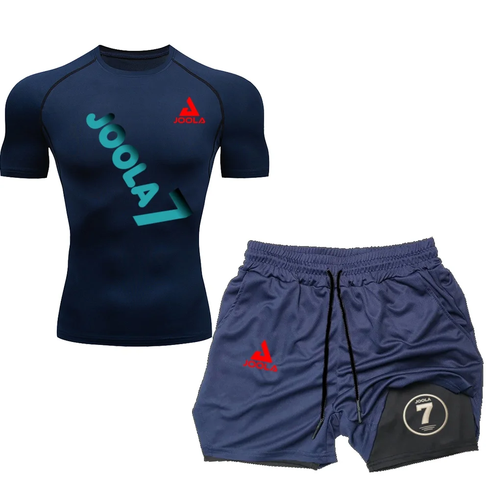 NEW JOOLA 7 Series Purple Table Tennis Suit Quick Dry Breathable Compression T-shirt & Shorts 2PCS