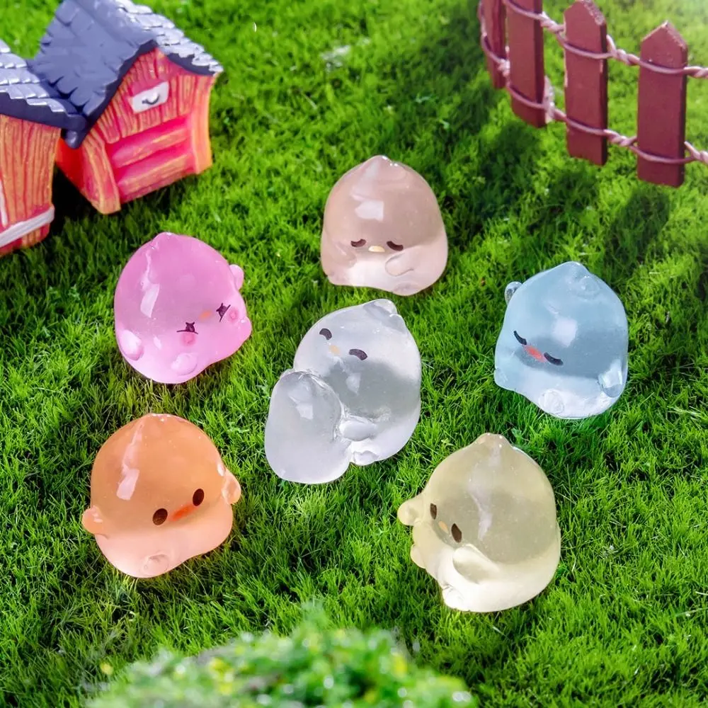 Nowy domek dla lalek DIY świecąca kaczka wróżka ogrodnictwo miniaturowe figurki prezent Mini figurka zwierząt