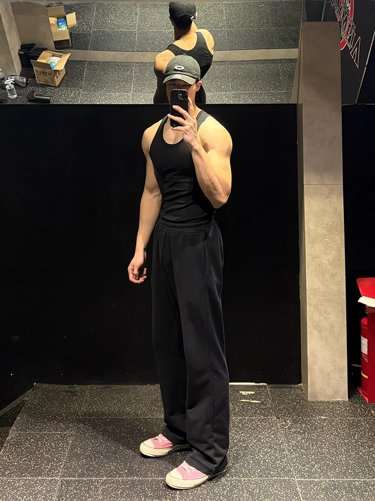 

Pure Bla Fitn Спортивные брюки мужские осенне-зимние американские брюки на подкладке Fce Drapey Прямые повседневные длинные футболки...