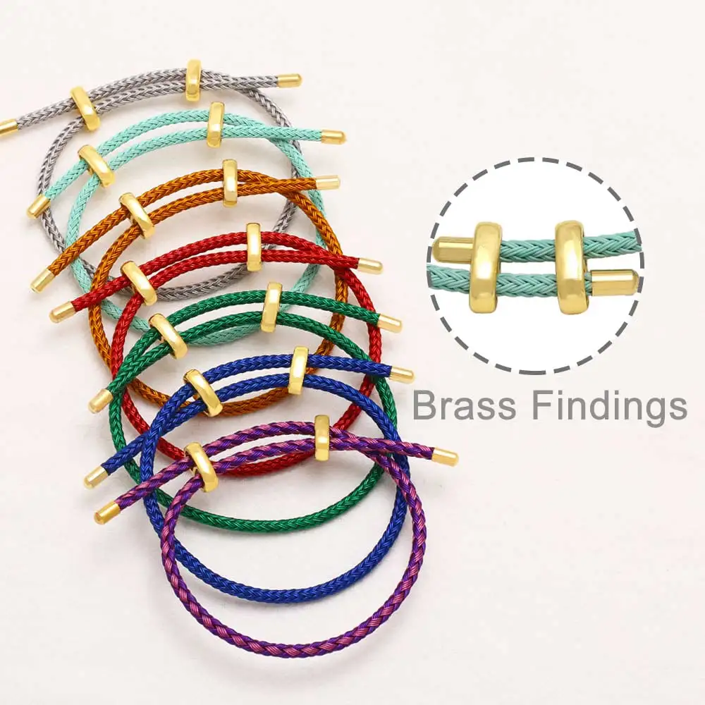 OCESRIO Fashion Multicolor Brass Bracelet Wrist Chain Thread String Adjustable Stainless Steel accesorios de joyería brth08