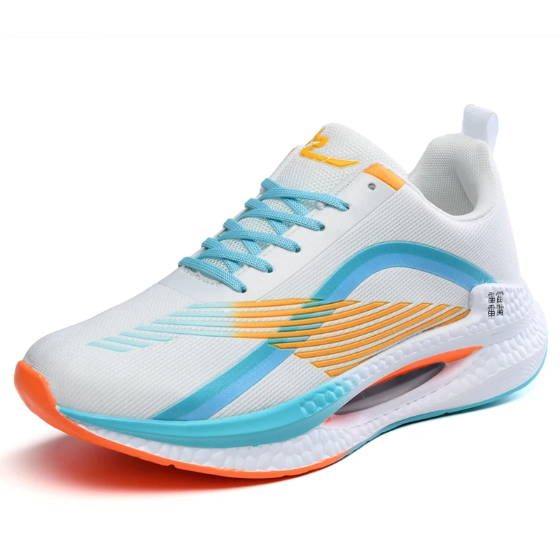 超軽量で快適なメンズスポーツトレーニングシューズメンズランニングシューズ通気性のある厚いソール衝撃吸収マラソンスニーカー