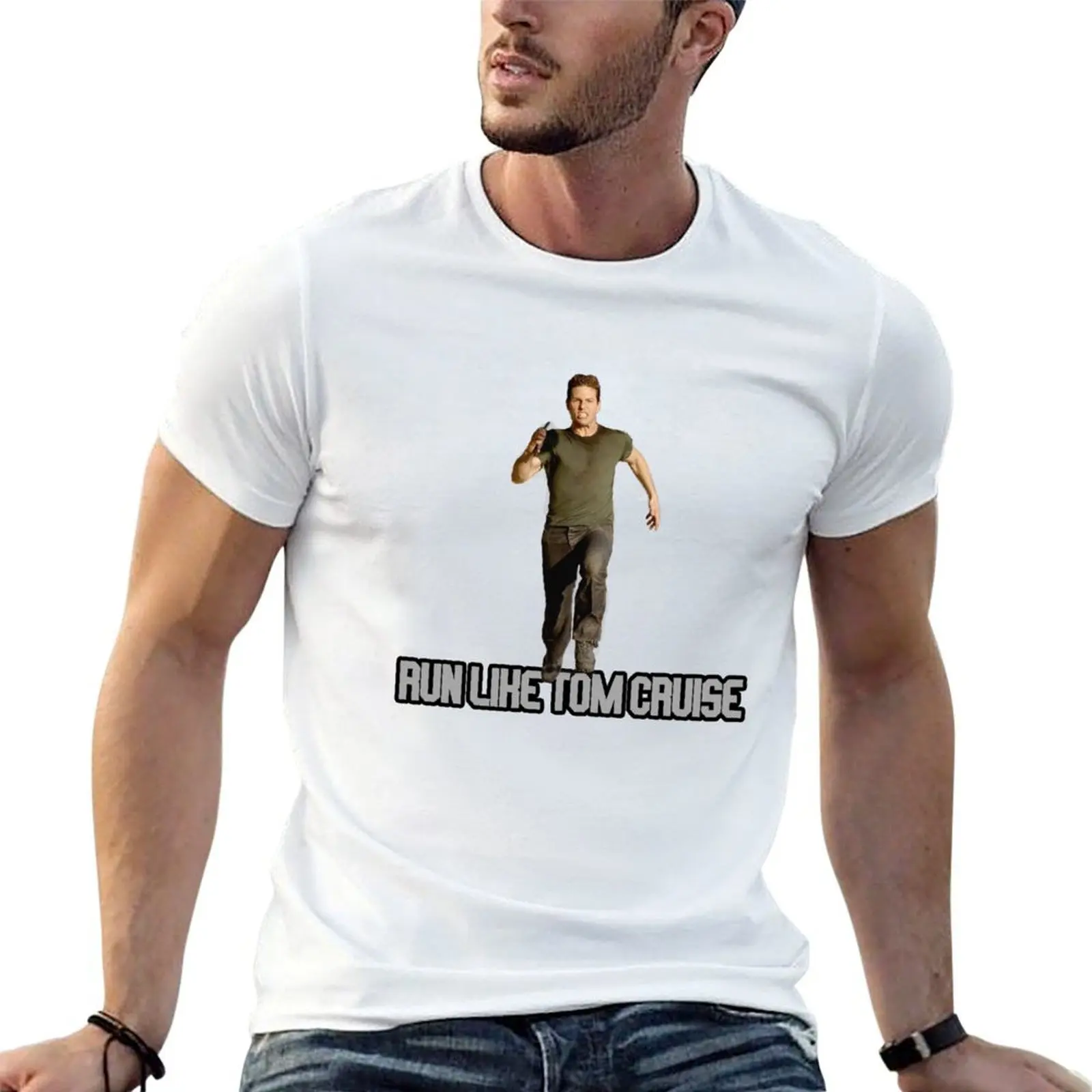 Run Like Tom Cruise T-Shirt croswit shirt man cotton graphic tees designer t shirt men