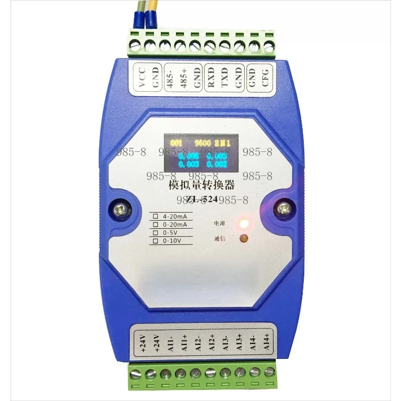 High Precision MODBUS-RTU Signal Collector, Convert 4-20mA & 0-10V Analog Signals to RS485, 4-Channel Analog Input
