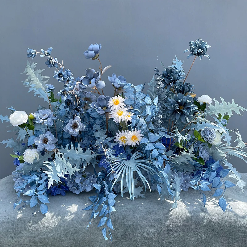 

&c Fantasy Blue Wedding Decorative Flowers Runner Outdoor Wedding Decoration Artificial Flower