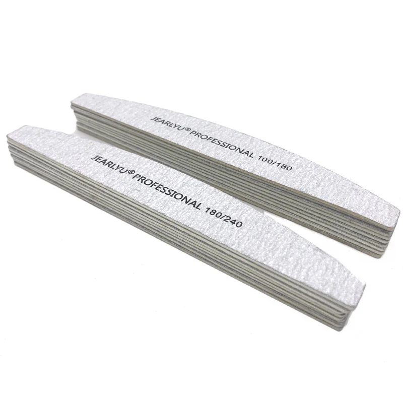 Lime à ongles en bois 100/180/240 grain, papier de verre jetable, lavable, tampon semi-permanent pour lime à ongles, 10 pièces