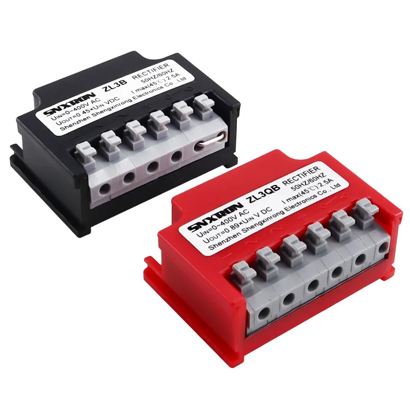 ZL3B Half Wave / ZL3QB Full Wave Motor Brake Rectifier Electromagnetic Brake Rectifying Device Screw-Free Press Terminal Module