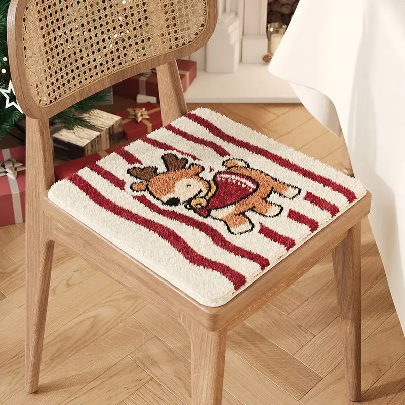 Winter Thicken Seat Cushion Soft Comfortable Square with Strap - Perfect for Office and Home Chairs, Polyester Dining Mat