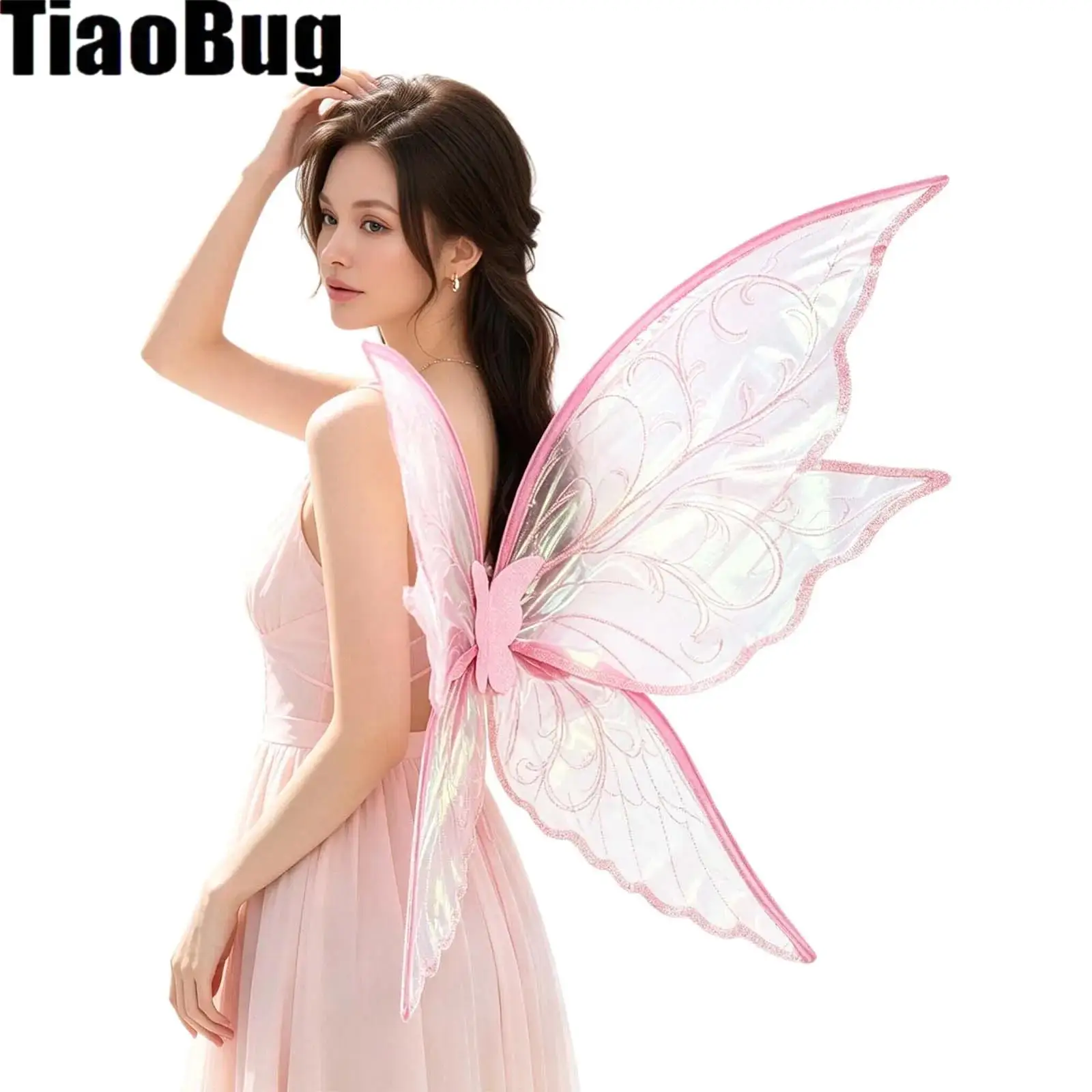 Adults Kids Shimmery Butterfly Wings Cosplay Costume Accessories for Fairy-themed Party Halloween Stage Performance