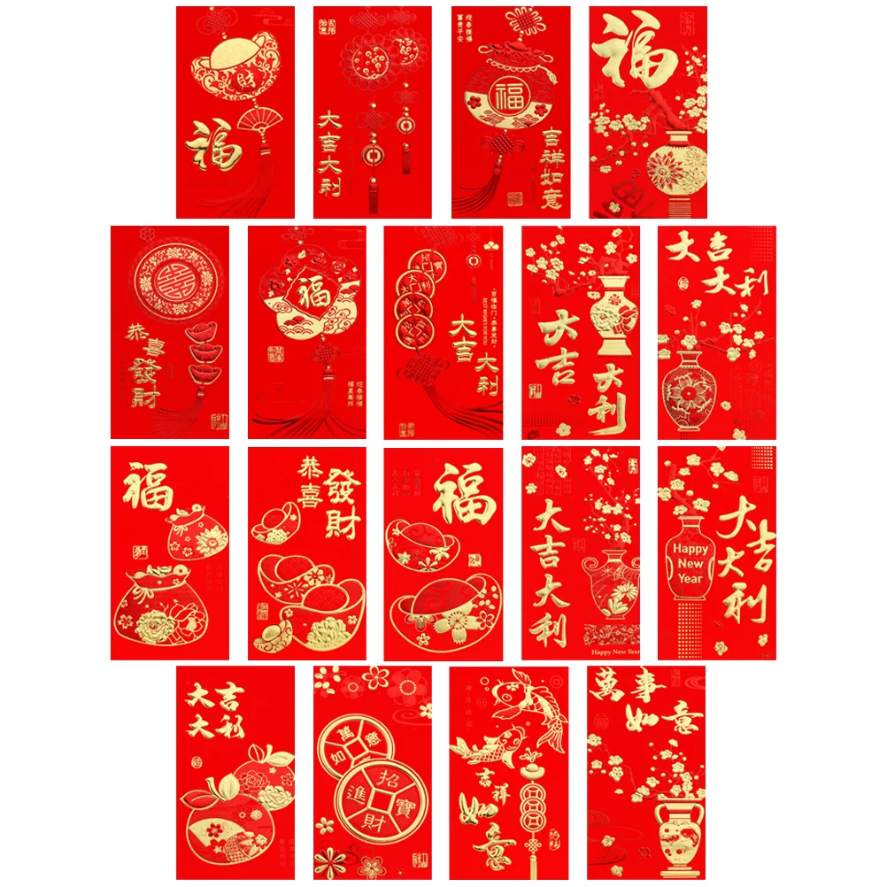 

36 Pcs Lai Shi Feng Hong Bao Wallet Red Envelopes Si Pocket Chinese New Year 2023 Rabbit Paper Packet Cartoon