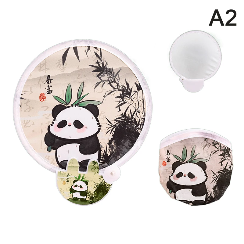 Portable Handheld Folding Fan With Storage Bag Kawaii Creative Foldable Fans Cool Summer Hand Fan Flying Disk Pocket Cloth Fan