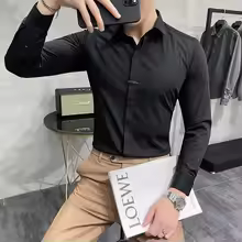 Men's Long Sleeve Social Shirt | Men's Slim Long Sleeve Shirt - High-end 7 Colors - Aliexpress