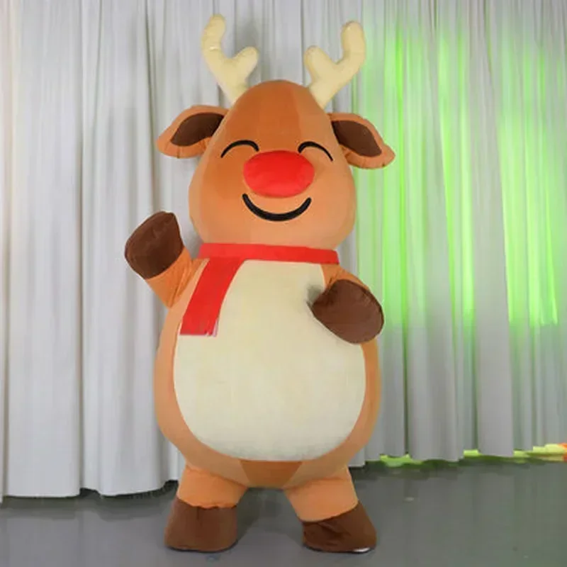 

Inflatable Christmas Deer Mascot Costume Fancy Dress Christmas Party Kawaii Mascot Costume Without Battery