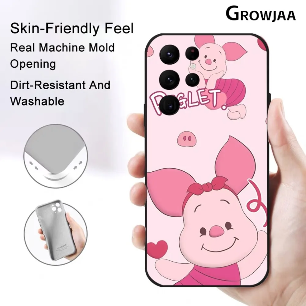 

Cute Cartoon Piglet Phone Case for Samsung Galaxy S24 Ultra S22 S23 Ultra S21 S20 Protective Silicone Funda Anti Drop Cover