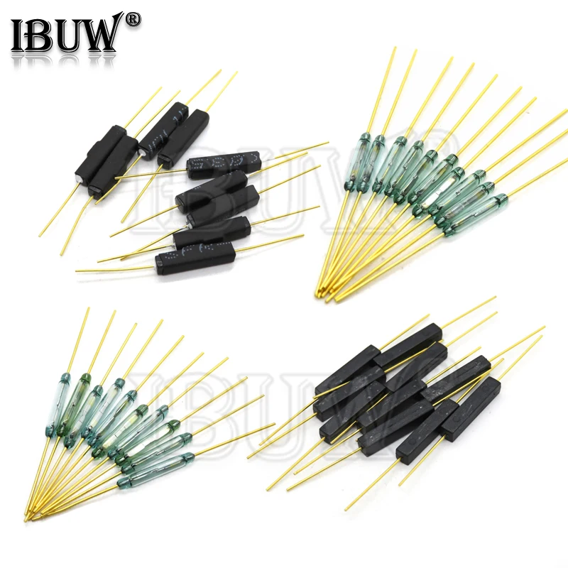 10pcs Reed Switch Plastic Type MKA14103 MKA10110 GPS-14B GPS-14A 2*14MM Anti-Vibration Damage Magnetic Switch NC Normally Closed