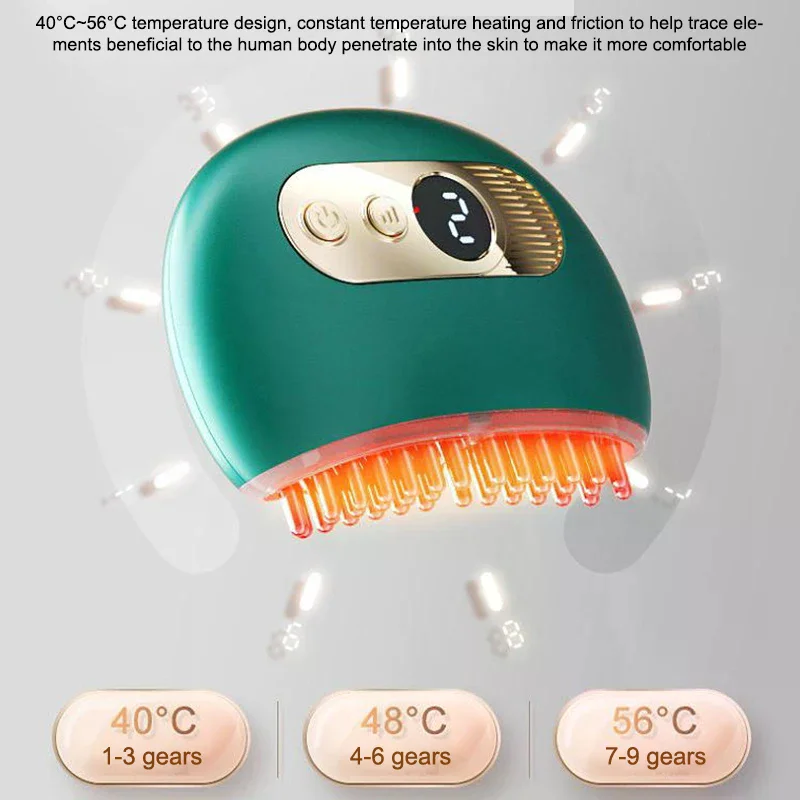 Spazzola per massaggio portatile per uso domestico Massaggiatore elettrico Rilassamento del corpo Modellatura Riscaldamento Meridiano Spazzola per raschiare Drenaggio linfatico