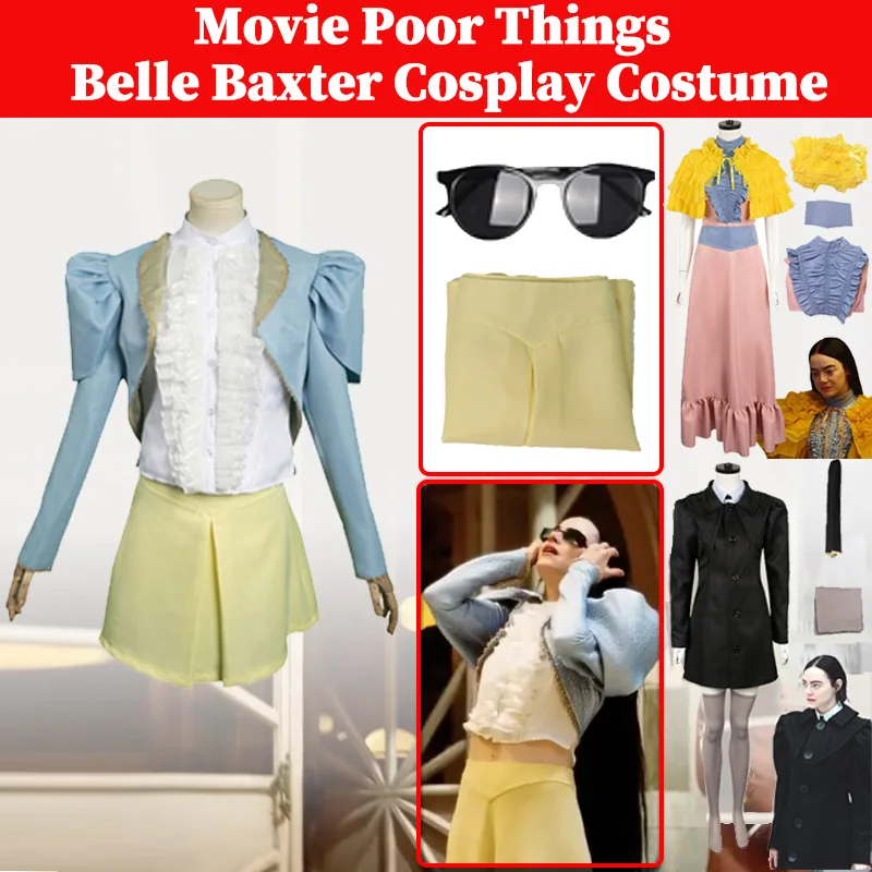 

Belle Baxter Cosplay Costume Movie Poor Things Disguise Coat Dress Set Outfits Women Female Role Play Halloween Carnival Suit