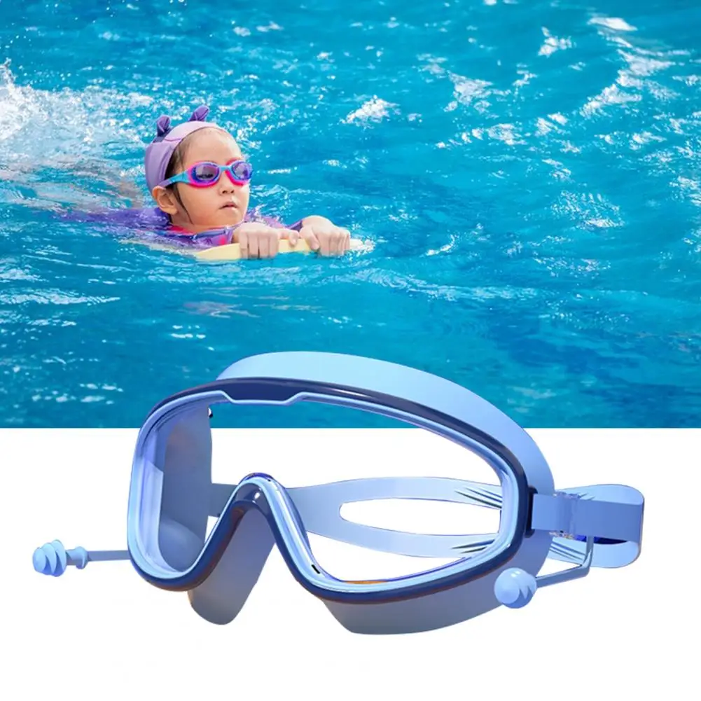نظارات السباحة في الهواء الطلق عدسات السلامة البصرية نظارات السباحة مع سدادة الأذن المضادة للتسرب مكافحة الضباب السباحة نظارات الاطفال ملحقات السباحة #4