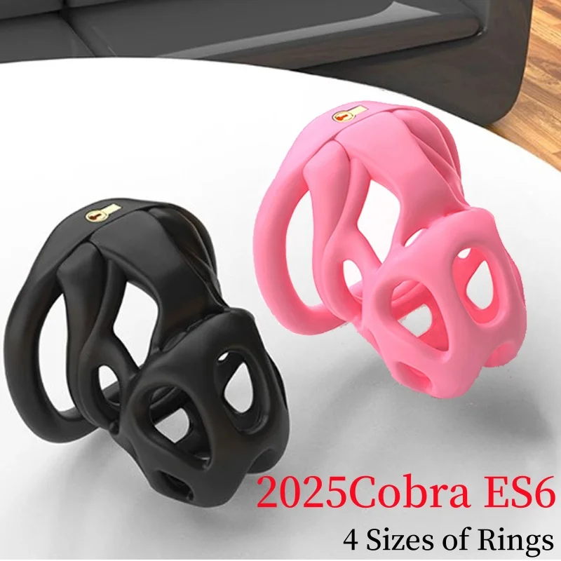 2025 Heren Cobra ES6 Kuisheidskooi Anti Dislodgement Anti Derangement Controle Bondage Cockring met 4 Maten Penisring Categorie