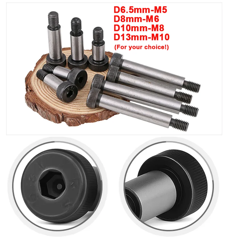 12.9 Grade Carbon Steel Hexagonal Socket Screw D6.5 D8 D10 D13 - M5 M6 M8 M10 with Equal Height Screw Shoulder Limit Bolt Rod