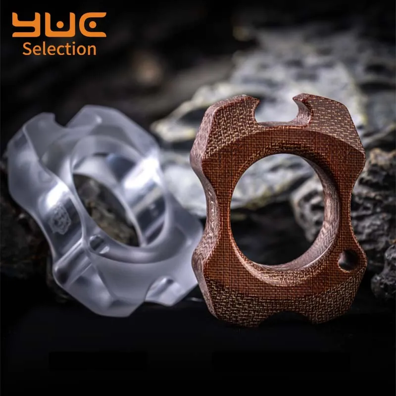 YUC Single Finger Bottle Opener Edc Fidget Toy Metal Titanium Alloy Pea Pod Window BreakingDefense Brass Knuckles Glowing Toys