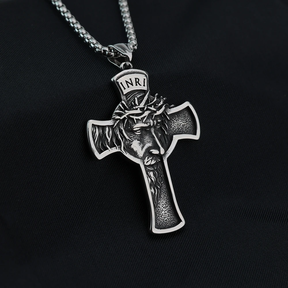 WENDYFO New Arrive Cross Necklaces For Men Casual Male Religious Charm Jewelry Pendant