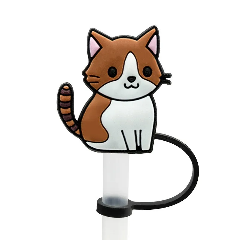 1 Pcs 8mm Silicone Stanley Straw Cover, Reusable Straw Toppers Drinking Straw Covers,Cute Cat Straw Covers Cap For tumblers