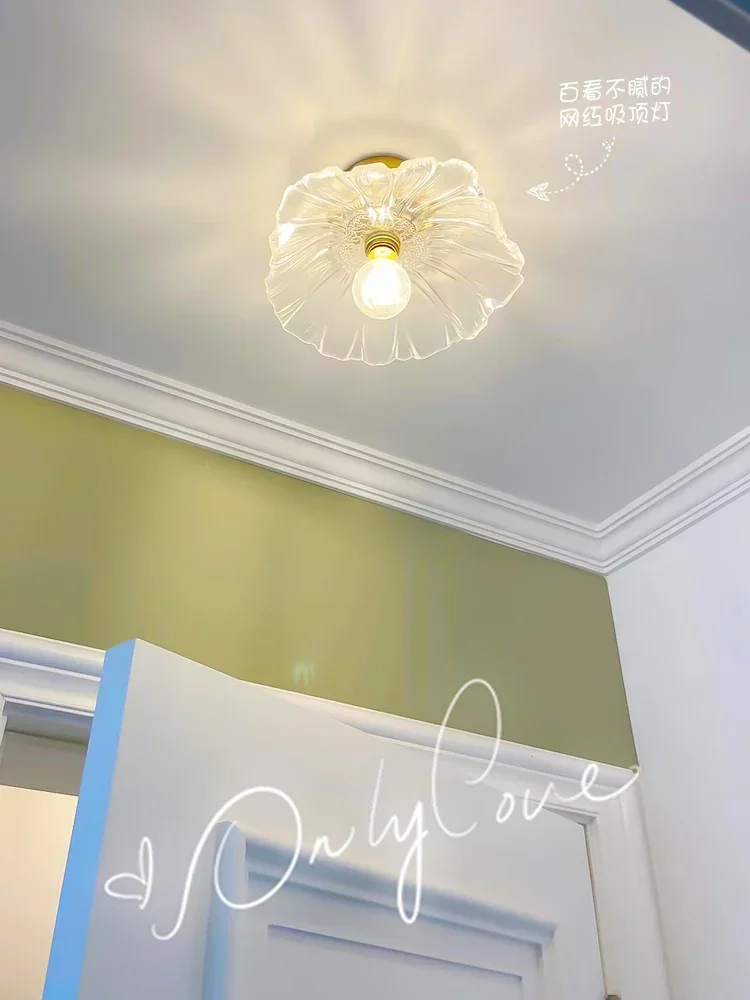 

Glass aisle light ceiling light light luxury Internet celebrity modern simple lotus leaf porch balcony corridor home new lamps