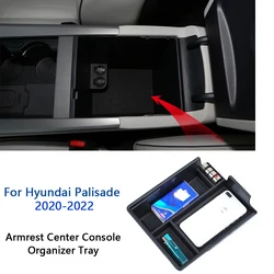 Armrest Center Console Organizer Tray For Hyundai Palisade 2020 2021 2022 Secondary Storage Box Divider Car Interior Accessories