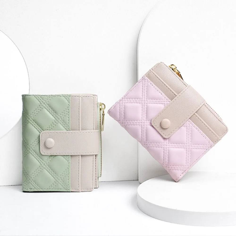 Portfelik Przenośny Uroczy Kieszonkowy Portmonetka Zapinana na Zamek Wielokomorowa na Karty Składana Portmonetka na Monety Torebka na Pieniądze Kolorowe Etui na Karty dla Kobiet