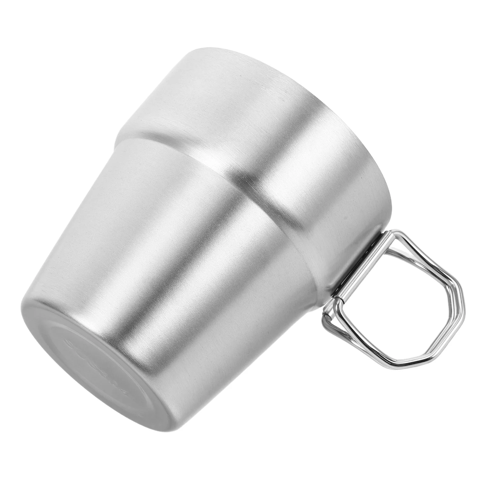 

Camping Stainless Steel Cup Insulated Double Layer Durable Portable Outdoor Coffee Mug Foldable Handle Insulated Cup