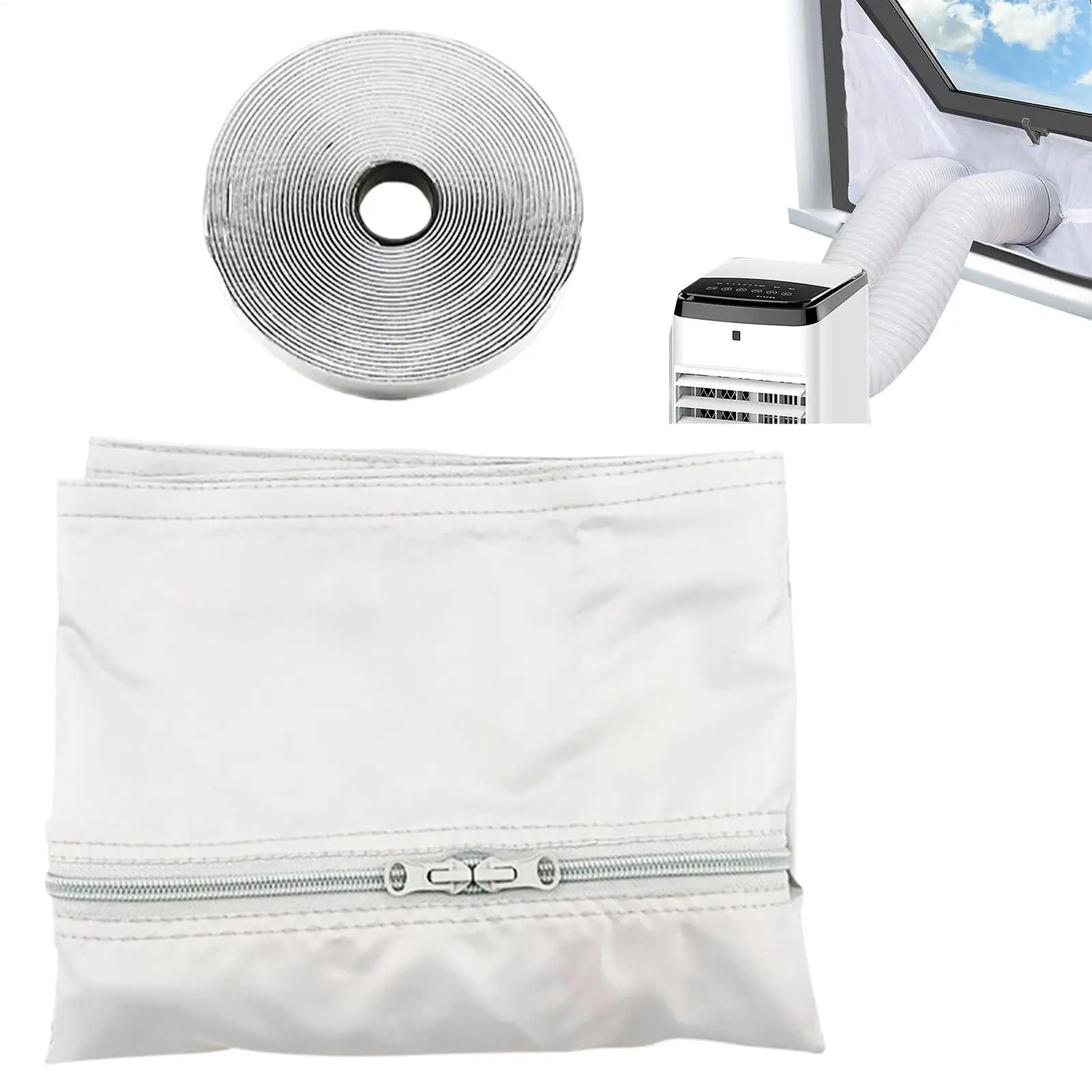 

Window Seal for Portable Air Conditioner, 3/4M Flexible Cloth Sealing Plate Window Seal with With Zip and Adhesive Fast