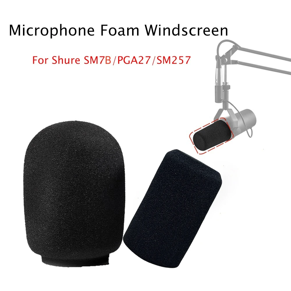 2PCS Windscreen for Shure SM7B,Microphone Pop Filter Cover,Mic Foam Cover Replacement Noise Reduction for SM7B PGA27 SM257 Mic