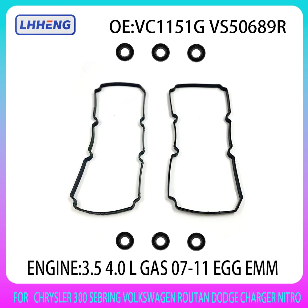 

EGG EMM Valve Cover Gasket Kit For CHRYSLER 300 SEBRING VOLKSWAGEN ROUTAN DODGE CHARGER NITRO 3.5L 4.0L GAS 2007-2011