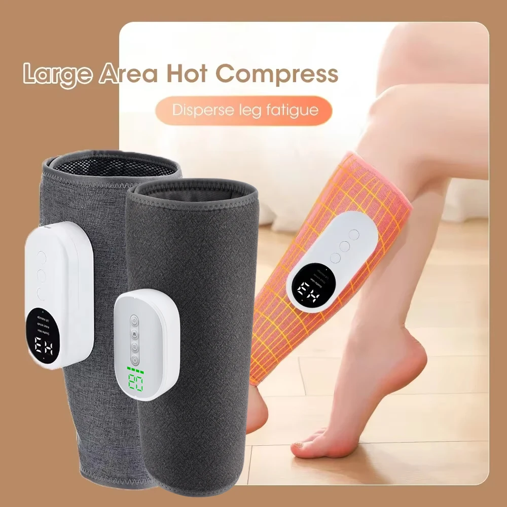 

Электрический массажер для икр 360° ° Тиск воздуха, 3-ступенчатый массажер для разминания икр с подогревом, снимает мышцы ног, способствует кровообращению