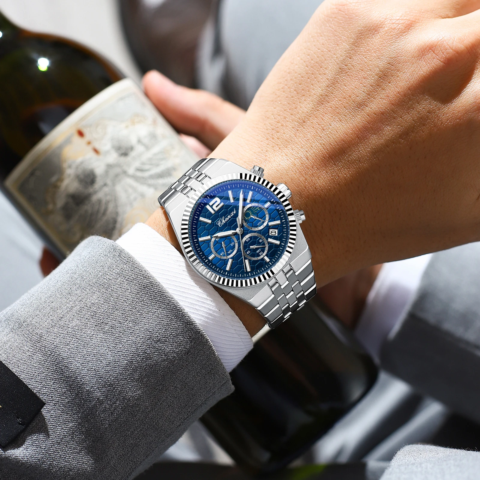 جديد CHENXI ساعات رجالية موضة ساعات يد كوارتز رجالية عسكرية مقاوم للماء ساعة رياضية ذكر تاريخ ساعة Relogio Masculino
