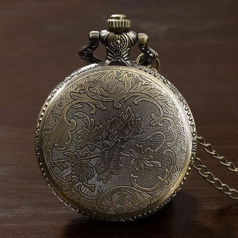 Exquisite Famous Anime Yellow Hat Hollow Carved Quartz Pocket Watch Necklace Pendant Gifts For Women Man with Fob Chain