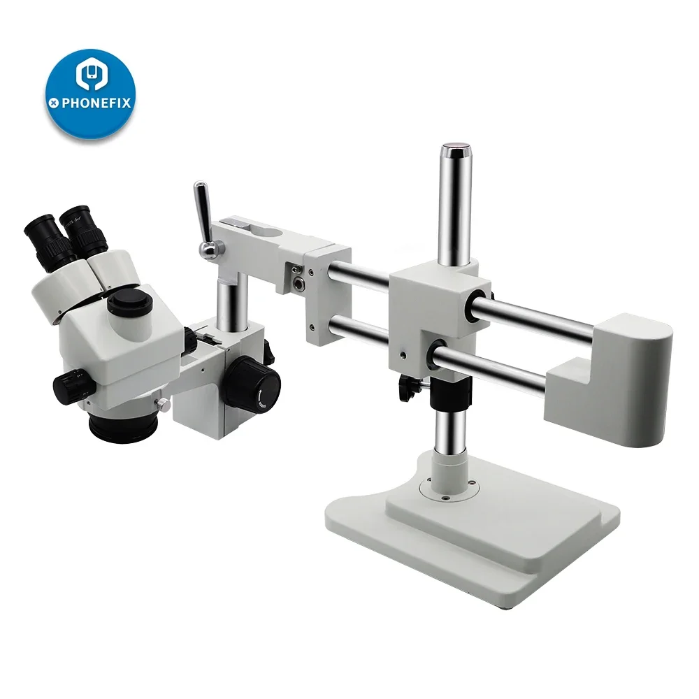 Dual Arm Boom Stand Articulating Clamp Holder Bracket 76mm Microscope Pillar Clamp Adjustable Direction Arm Stereo Microscopio