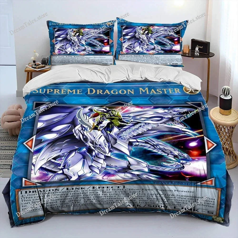Home Textile Cartoons Yu-Gi-Oh MONSTER CARD Cover Duvet Cover Pillow Case Boy Girl Polyester Bedding Set King Queen Twin Size - view 3