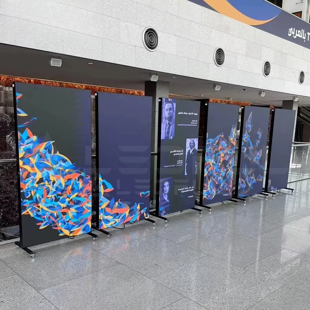 P2.5 Digital Advertising Board Wifi Control Free Stand Double Sided P2.5 Modules Pantalla Foldable Wall Mouted Smart LED Poster view 2
